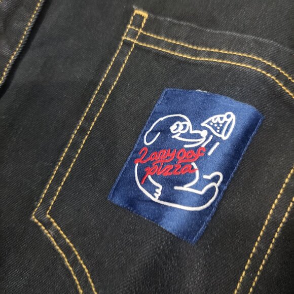 Lazy Oaf denim pizza dress size XXL New - Picture 2 of 4